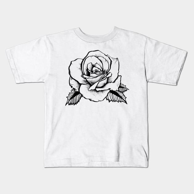 rose tattoo Kids T-Shirt by somatosis